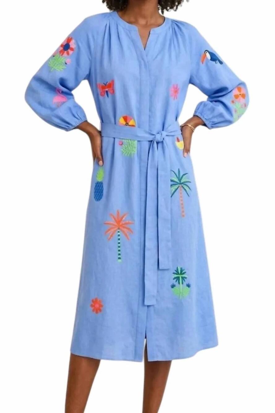 NEW VILAGALLO claudette dress in blue